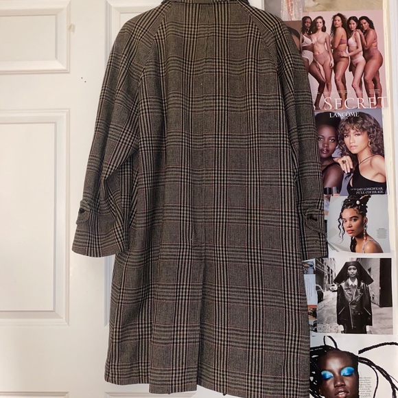 Men’s Vintage Plaid Wool Trench Coat - Picture 2 of 5